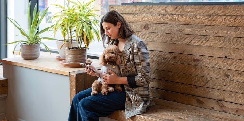 Millenial woman with dog