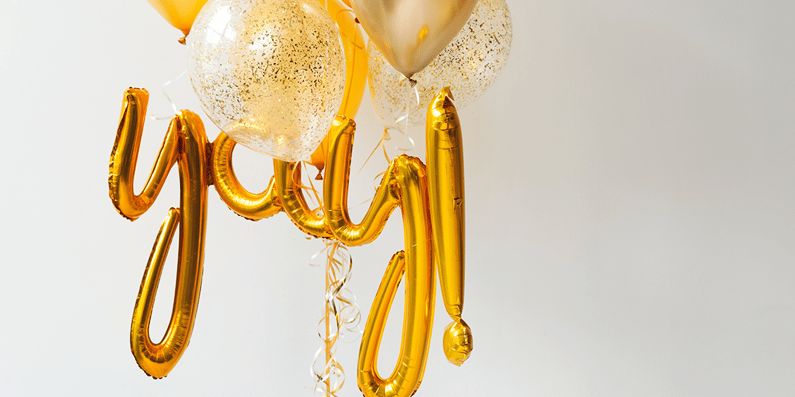 Gold balloons